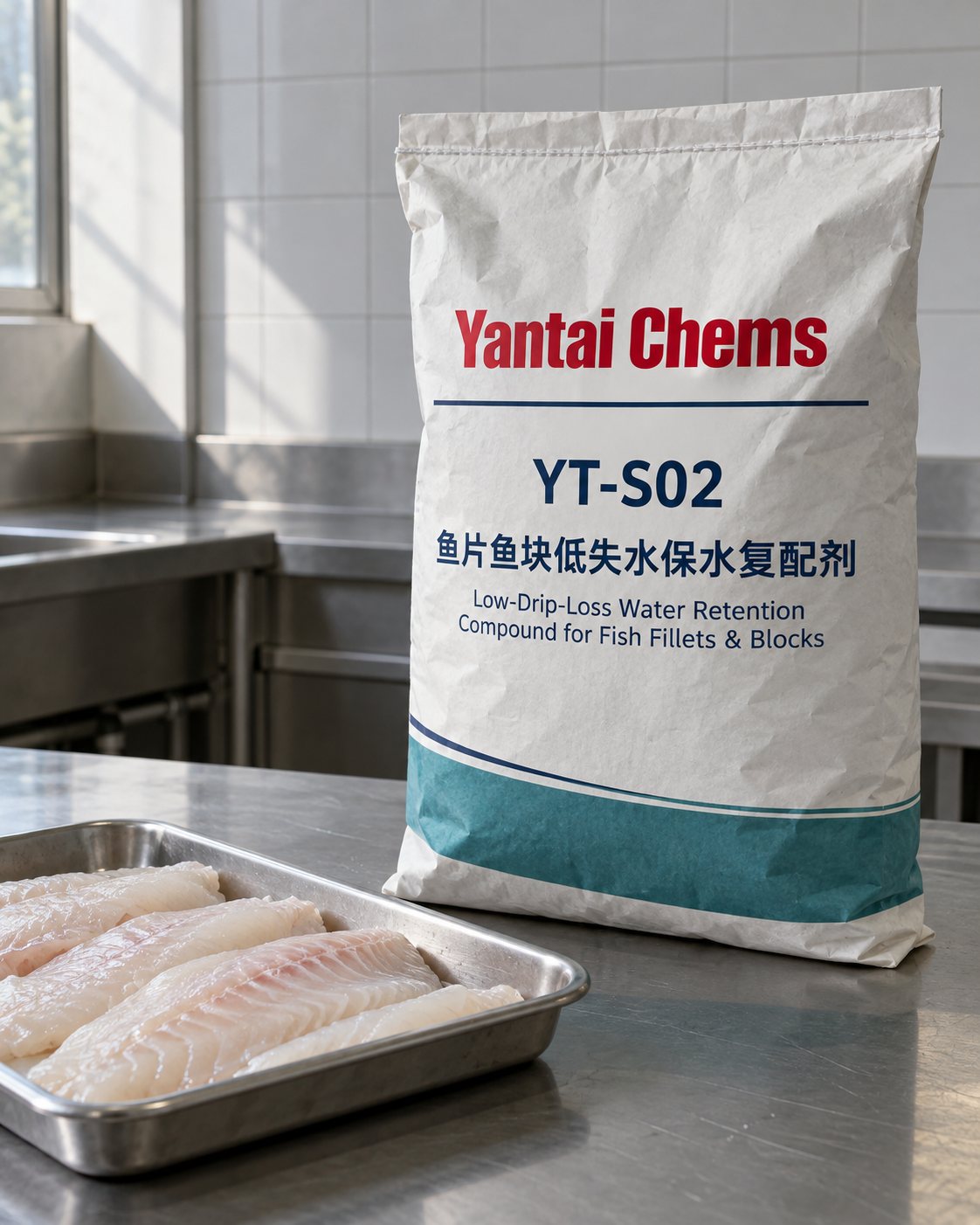 YT-S02 Low-Drip-Loss Water Retention Compound for Fish Fillets & Blocks